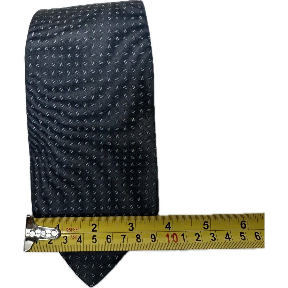 Hermes Silk Tie micro-geometric Dash Gray Authentic 61” - Picture 5 of 7